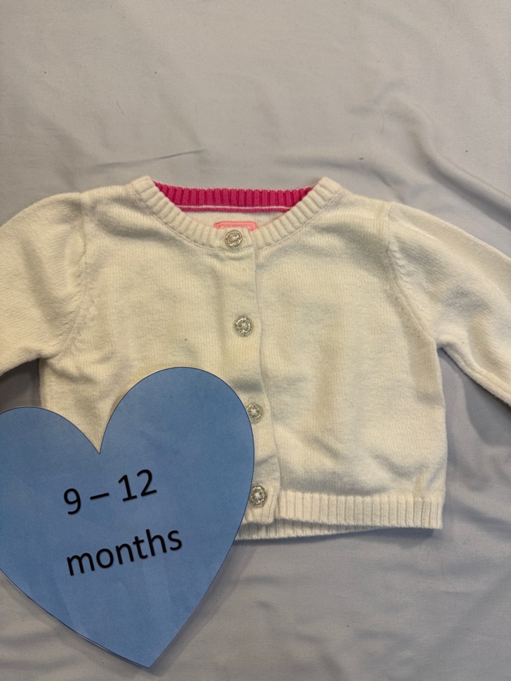 Place 1989 - Kids Cream Cardigan with Pink Accents